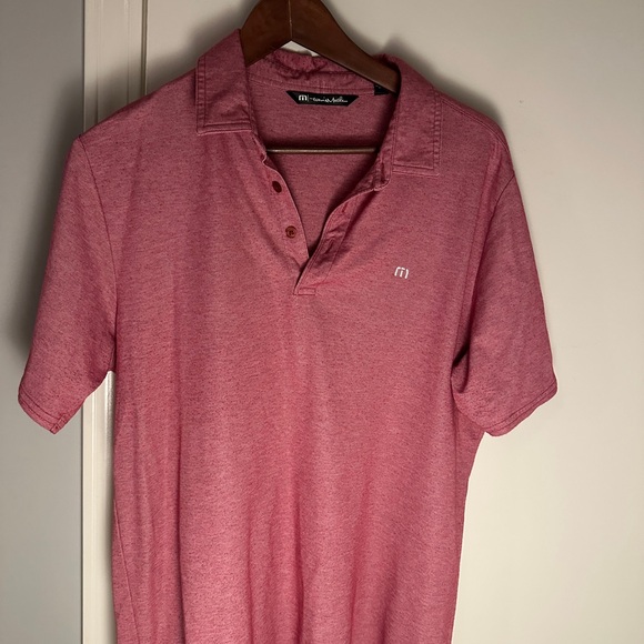 Travis Mathew Men's Red/Pink Polo Shirt - Picture 4 of 5